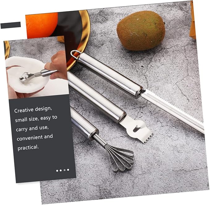 Ciieeo 3pcs Multi-function Stainless Steel Lemon Peeler Zester Grater for Cocktails and Kitchen