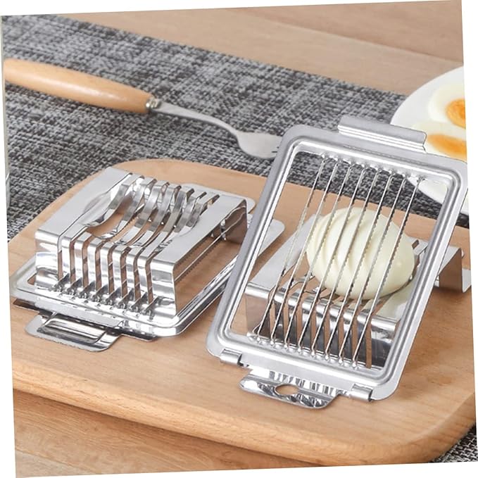 IMIKEYA Multifunctional Stainless Steel Egg Slicer Heavy Duty Cutter for Hard Boiled Eggs Mushrooms Cheese and Ham Easy to Clean Kitchen Wire Slicing Tool for Home and Professional Use
