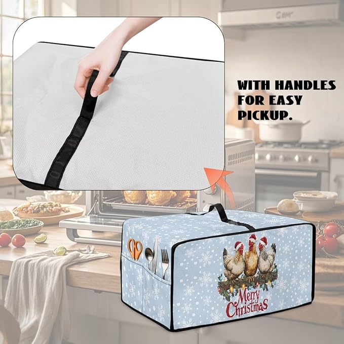 Doojoayie 6 Slice Toaster Cover Merry Christmas Toaster Cover Stain Resistant Dustproof Kitchen Appliance Protector Christmas Kitchen Decor Gift for People Who Loves to Cook