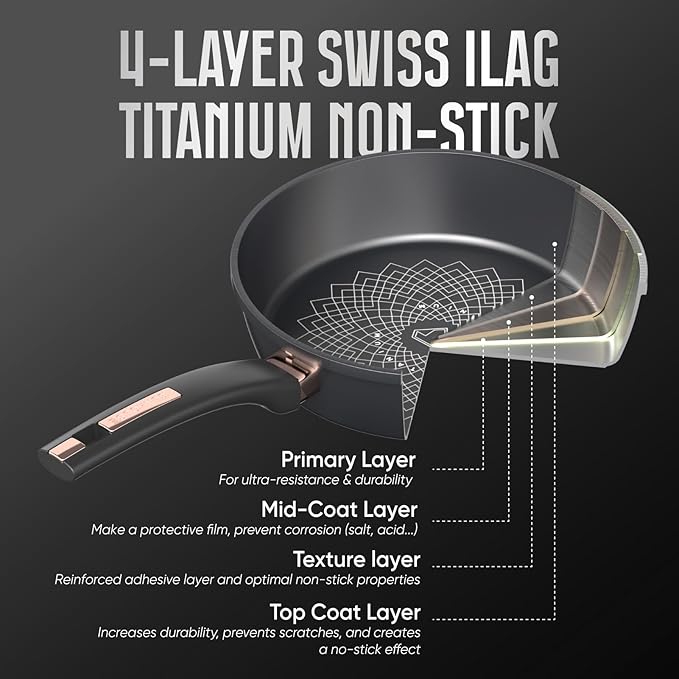Sunhouse Aluminum Frying Pan (Titanium, 12 Inch)