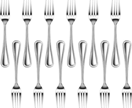 New Star Foodservice 58048 Slimline Pattern, 18/0 Stainless Steel, Dinner Fork, 7.5-Inch, Set of 12