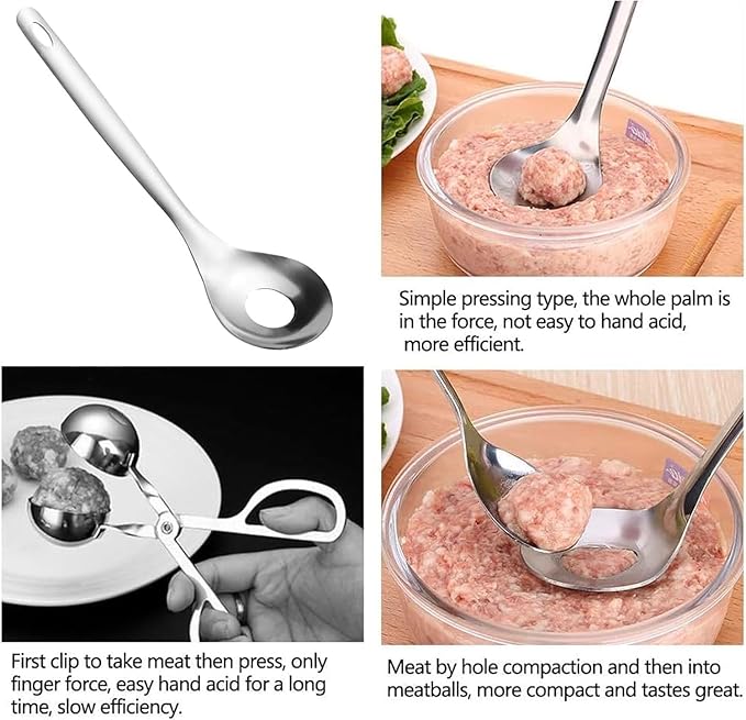 2Pcs Cactus Peeler Spoon, Stainless Steel Rice Meat Dumplings Spoon Squeezing Meatball Artifact Kitchen Tools, Peelers, Graters, Peelers and Slicers for Kitchen Utensils and Gadgets