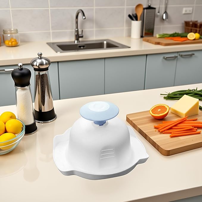 Blue Food Safety Holder for Mandolin Slicer or Grater,Finger Anti-Cut Protectors for Vegetable Grater, Peelers and Slicers,Food Slicer Cutter Finger Guard for Mandoline Slicer Graters Cutting