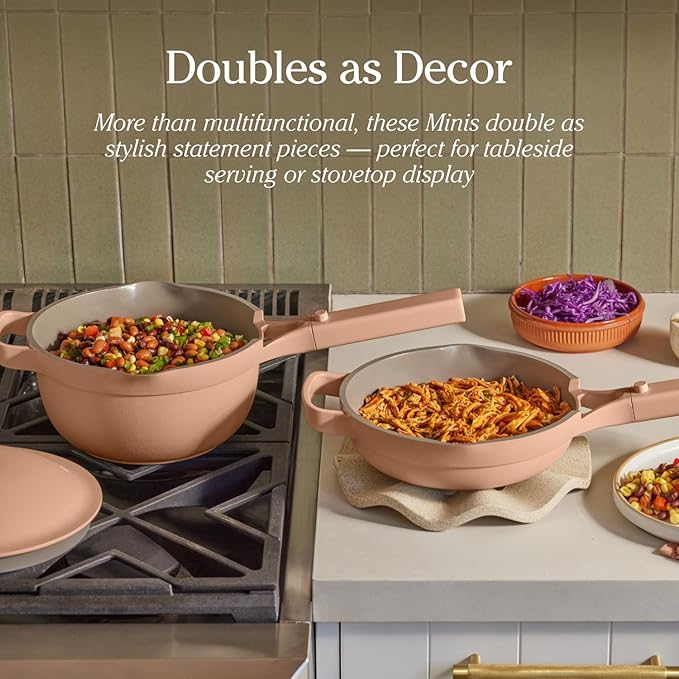 Our Place Mini Cookware Duo | 6-Piece Ceramic Cookware Set with Mini Always Pan & Mini Perfect Pot | Induction & Oven Safe up to 450°F | Nonstick, PFAS-Free Non-Toxic Cookware | Sage