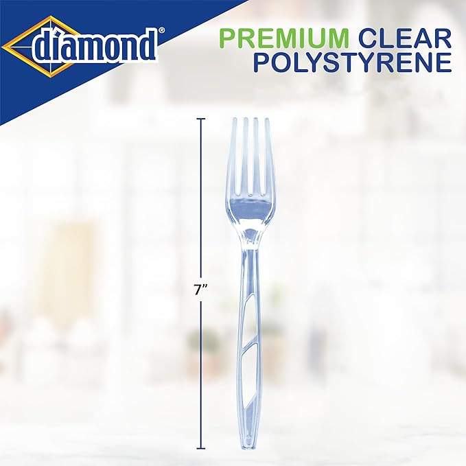 Diamond® All Occasion Clear Disposable Cutlery Set 288 Count (288 Forks Set)