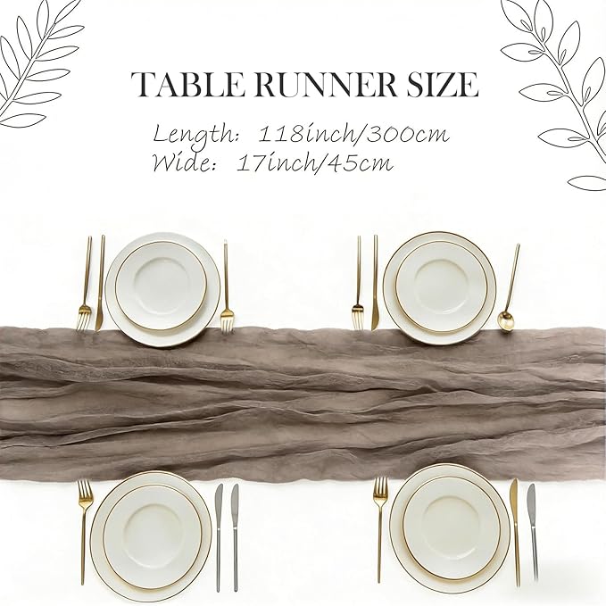 3 Pack Nude Cheesecloth Table Runner -17×120 Inch Gauze 10 FT Long Cheese Cloth Table Runners for Bridal Wedding Party Baby Shower Holiday Birthday Home Easter Decor (Nude, 3PC)