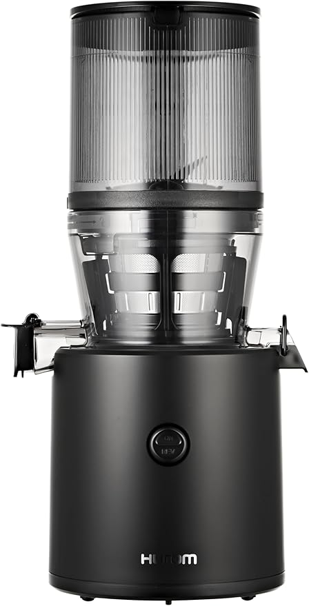 Hurom H320 Cold Press Juicer Machine, Easy to Clean Masticating Slow Juicer, Coarse Strainers, Self-Feeding, Hands Free, Family Size, Quiet Motor, Easy Assembly (Black)