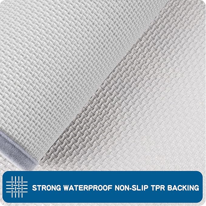 PURRUGS Machine Washable Kitchen Runner Rug 2ft x 7ft, Non-Slip/Skid Hallway Runner Rug, Super Absorbent Soft Area Rug for Hallway, Kitchen & Laundry, Rolled Packaging, Grey
