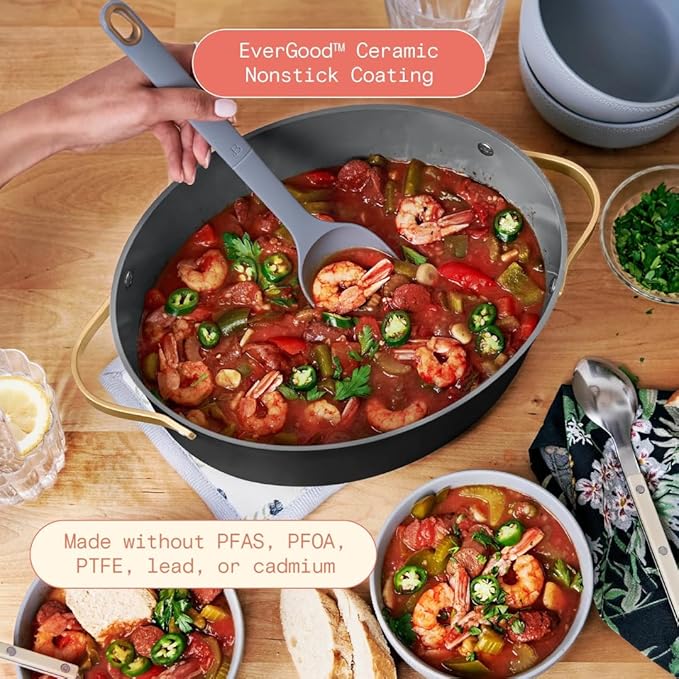 Beautiful 10-in-1 Electric Multi-Cooker by Drew Barrymore, 6-quart, digital display, 10 cooking functions, non-stick pot, easy one-touch control (Black Sesame)