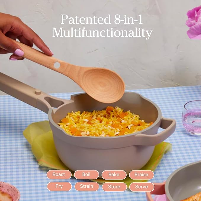 Our Place Mini Perfect Pot | 2.5 Qt Ceramic Pot with Lid & Spatula | Patented 8-in-1, PFAS-Free Nonstick, Non-Toxic Cookware | Induction & Oven-Safe up to 450°F | Char