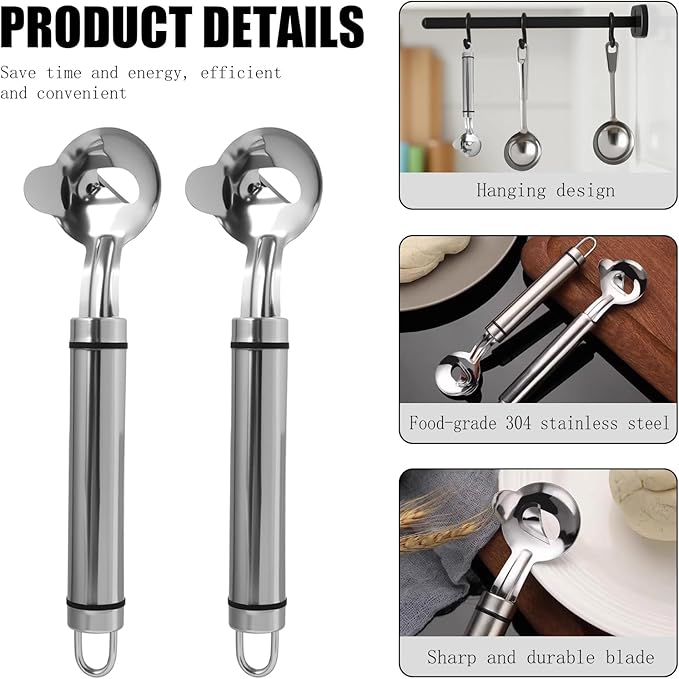 6 Pcs Cactus Peeler Spoon, Upgraded Safe 304 Stainless Steel Nopales Peeler, Multi-Function Cactus Peeling Tool, Chinese Noodle Tools for Kitchen Gadgets Accessory and Home and Restaurant