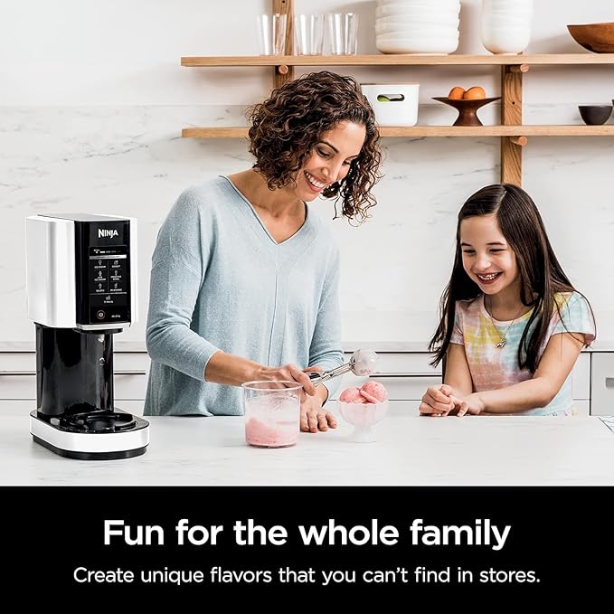 Ninja NC301 CREAMi, Ice Cream, Gelato, Milkshake, Sorbet, and Smoothie Bowl Maker, 7 One-Touch Programs, White (Renewed)