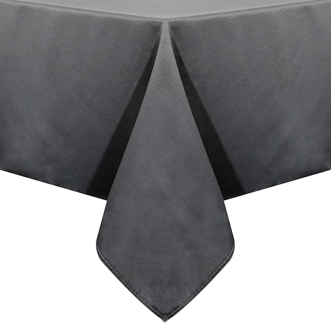 Obstal Rectangle Table Cloth, Oil-Proof Spill-Proof and Water Resistance Microfiber Tablecloth, Decorative Fabric Table Cover for Outdoor and Indoor Use (Grey, 60 x 120 Inch)
