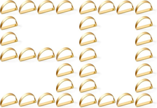 APTWOW 50PCS Gold Napkin Rings, Semicircle Metal Gold Napkin Holder Buckles, Fall Thanksgiving Christmas Napkin Rings for Dinner Table Decor, Wedding, Banquet, Party