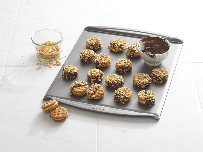 GoodCook Everyday Nonstick Steel Baking Sheet, 15" x 14", Slide off, Gray