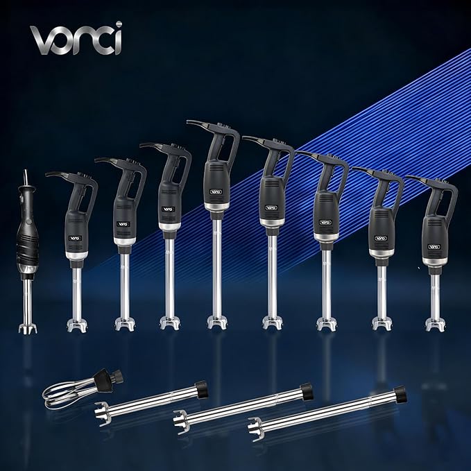 VONCI 750W Commercial Immersion Blender, Electric Hand Blender with 12" Detachable Shaft, Variable Speed 8000-19000RPM,Industrial Immersion Blender for Restaurant Kitchen.Extra Heavy Duty Hand Mixer.