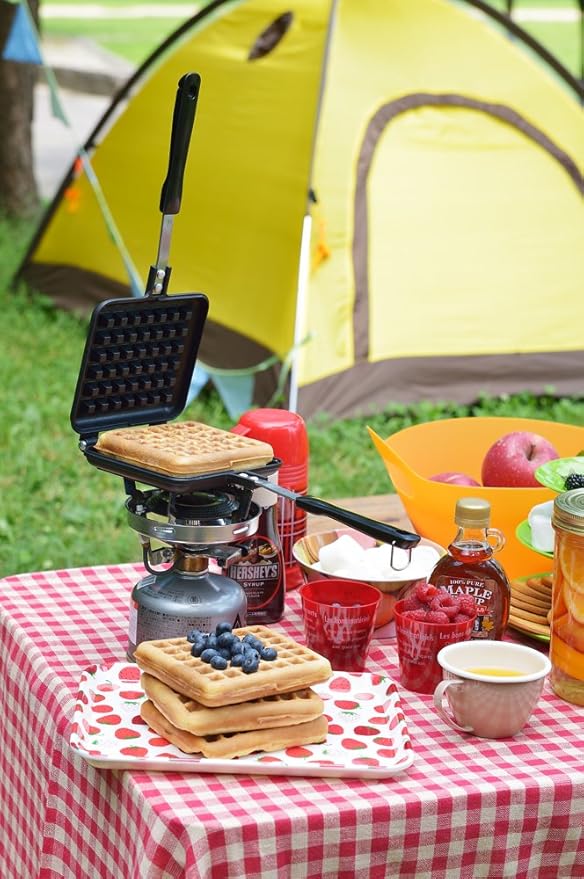 Yoshikawa SJ2275 Waffle Maker, Hot Single, Fluorine Processed, For Gas Fire, Black, 13.6 x 5.6 x 1.3 inches (34.5 x 14.3 x 3.2 cm)