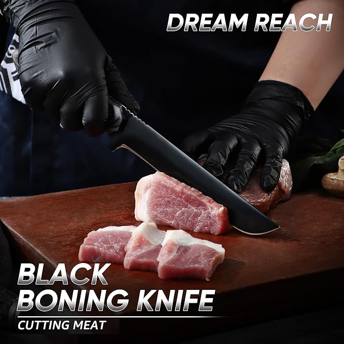 Dream Reach Fillet Boning Knife - Japanese Hand Forged Full Tang Sharp Deboning Knife for Meat Cutting, Kitchen BBQ Gift