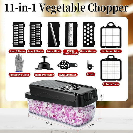 Multifunctional Vegetable Chopper Mandoline Slicer Dicer Veggie Chopper Onion Mincer Vegetable and Salad Cutter, Essential Kitchen Mandoline Tools with Container