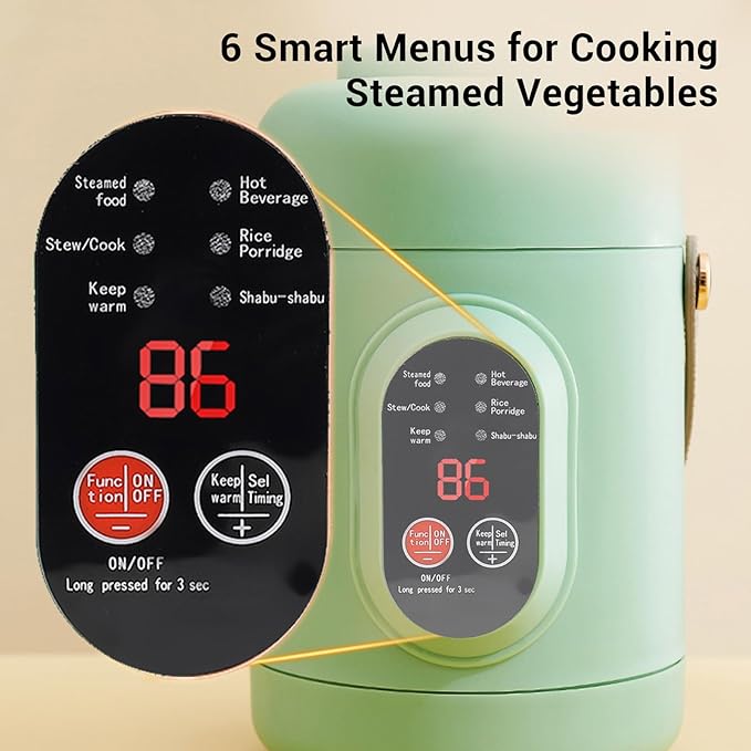 TOPINCN 500W Cooking Portable Electric Pot Mini Stainless Steel Multifunction Cooker, Mini 800ml Electric Pot Compact Design for Travel, Camping, Office (US Plug 110V)