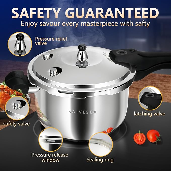 Pressure Cooker Stainless Steel pressure cooker 10.57 quart Commercial Stove Top Pressure Cooker Pot, Compatible with Gas & Induction Cooker 10.57+ quart for canning stainless steel large