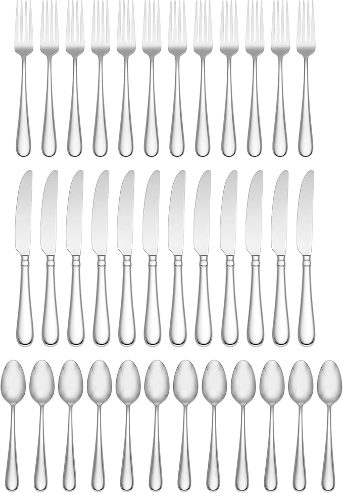Lenox 899226 Studio 1414 Mirror 36-Piece Flatware Set, Service For 12