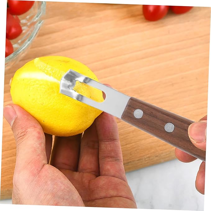 2pcs Stainless Steel Cheese Fruit Grater Lemon Zester Wood Handle Kitchen Tool