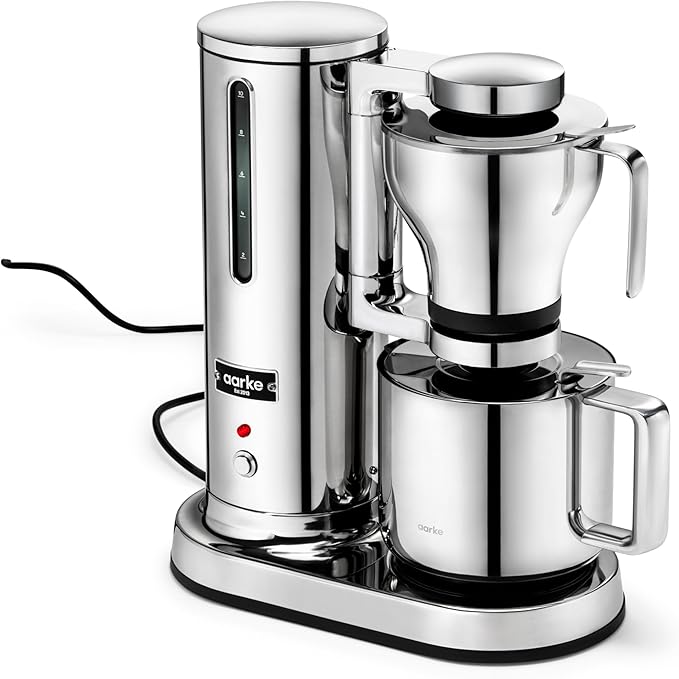 aarke Premium Coffee Maker and Thermal Jug Bundle - Luxury SCA-Certified Brewer with Blooming Mode and Vacuum Insulated, Designed and Engineered in Sweden, Stainless Steel