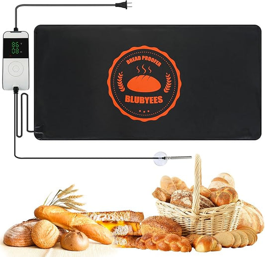 BLUBYEES Digital Sourdough Starter Bread Proofer Warming Mat – Heated Dough Proofing Pad with Precise Temperature Control & Timer for Bread Rising, Yogurt & More
