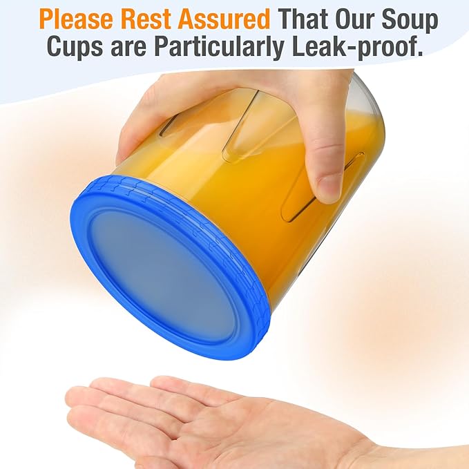 6 Pack-17 Oz & 6 Pack-34 Oz Blue Reusable Freezer Storage Containers [UNIQUE INNOVATIVE DESIGN] Arrow Indicates,Soup Containers for Oats/Salad