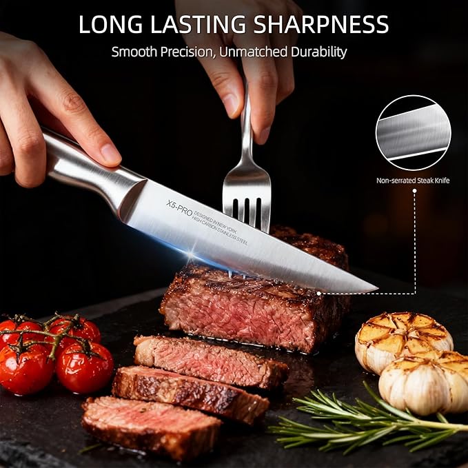 Knife Set, 13-Piece Premium Japanese High-Carbon Stainless Steel Kitchen Knife Block Set with Ergonomic Handles, Razor-Sharp Blades for Home Cooking, Daily Meal Prep & Professional Use