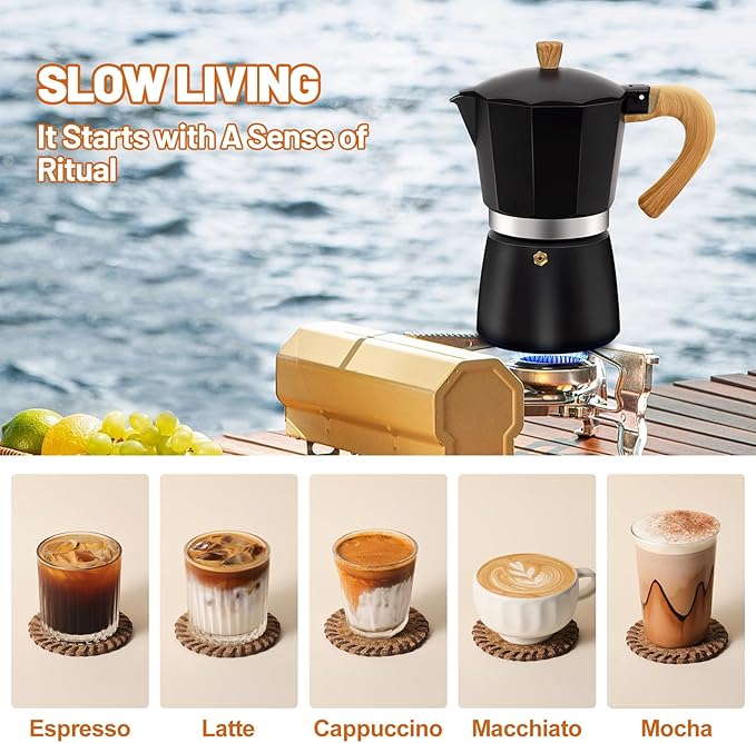 DITOSH 9 Cup Aluminum Espresso Stovetop Moka Pot Express Coffee Maker Percolator Italian Classic Mocha Coffee Machine for Italian and Cuban Cafe Brewing for Home & Camping 450ml 15oz