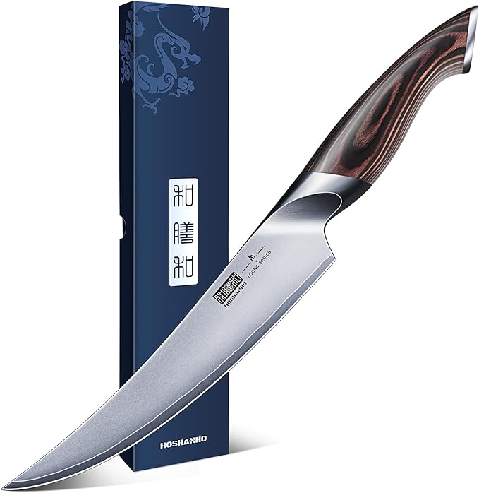 HOSHANHO Boning Knife 7 Inch, High Carbon Stainless Steel Fillet Knife for Fish, Professional Japanese Sharp Kitchen Filleting Knives for Meat Cutting