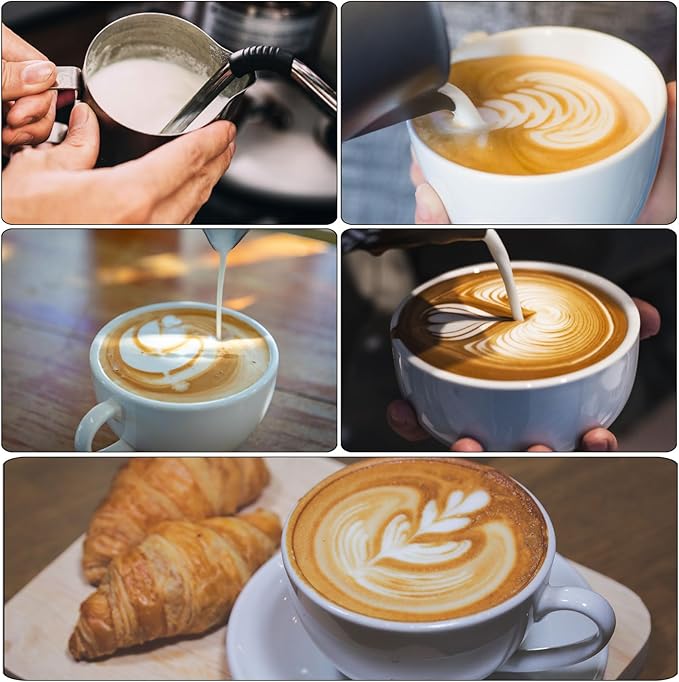 uxcell Milk Frothing Pitcher, 12oz / 350ml Stainless Steel Milk Frother Cup with Scale for Milk Steaming Pitcher Latte Art Cappuccino Coffee Espresso Accessories Tool, Silver Tone