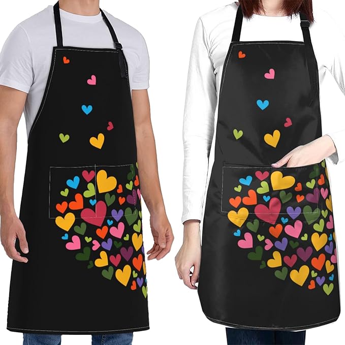 Apron with Pockets Aprons for Women Men Kitchen Chef Apron for Cooking Gardening Server Waitress Painting