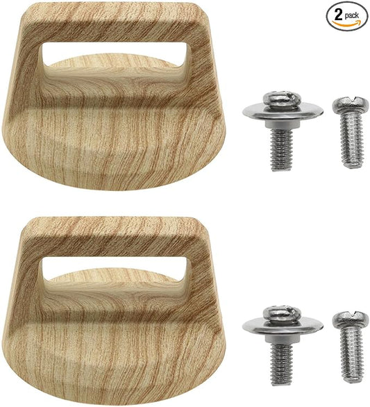 safycaby 2 PCS Universal Pot Lid Top Replacement Knob Pot Lid Cover Knob Handle for Kitchen Cookware Light-Colored Wood Grain