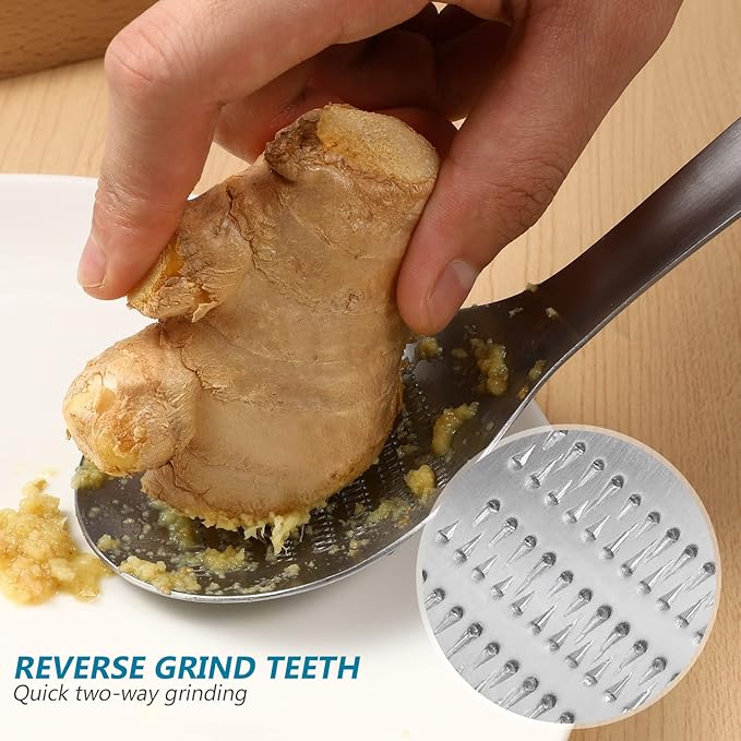 Hemoton 4pcs Cheese Zester Cheese Graters for Kitchen Stainless Steel Garlic Grinders Ginger Grater Grinder Zester Spoon Metal Lemon Zester Grater With Handle for Cheese, Chocolate, Kitchen Gadgets