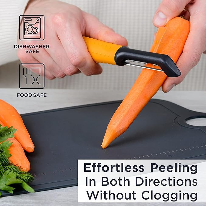 Deiss PRO Lemon Zester & Heavy Duty Cheese Grater, Vegetable Grater and Swivel Vegetable Peeler - Sharp Stainless Steel Peeler With Easy Non-Slip Hand Grip