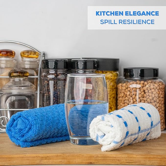 GOLD TEXTILES Kitchen Towels 6 Pack Premium 100% Cotton Dish Towels for Kitchen (15 x 25 Inches) Super Soft & Absorbent Kitchen Hand Towels for Drying Dishes, Cleaning - Reusable and Washable (Blue)
