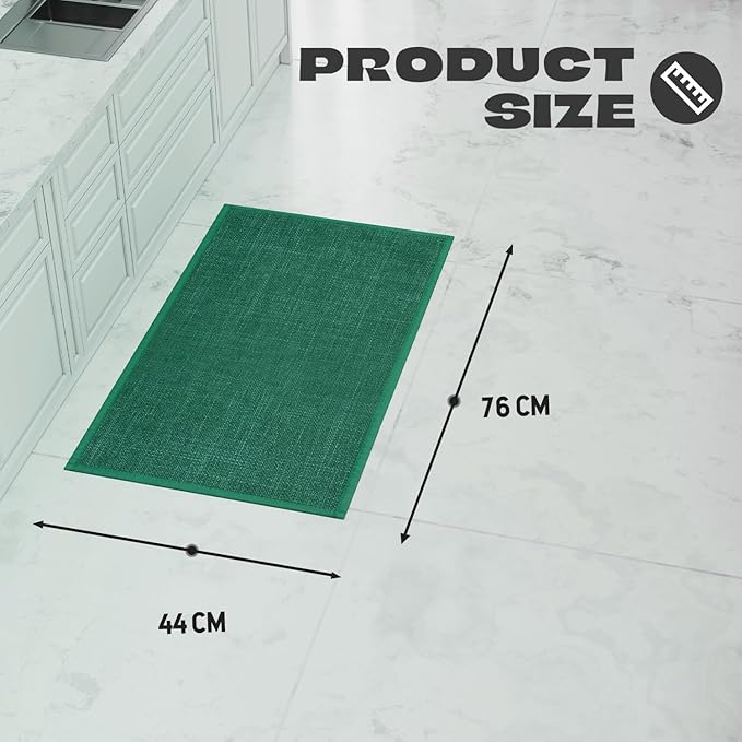 Kitchen Rug, Rubber Non Slip Kitchen Rugs Washable, Absorbent Runner Mat for Floor, Machine Washable Standing Mats for in Front of Sink, Laundry, Entryway, Hallway (Dark Green, 30" × 17.3")