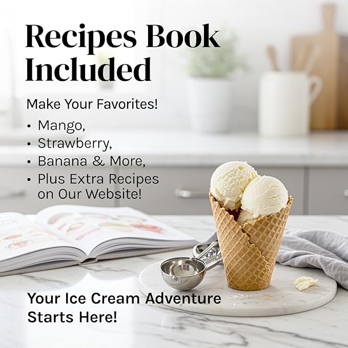 Fun Electric Ice Cream Maker Machine for Kids – Best Countertop Ice Cream Machine for Homemade Soft Serve, Sorbet, Gelato, Frozen Yogurt – Fun Small Personal Dessert Maker for Families, Easy to Clean