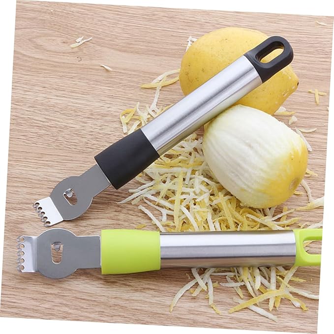 GLEAVI Stainless Steel Lemon Zester and Citrus Peeler Versatile Grater for Fruits Chocolate and Vegetables Ergonomic Design Random Easy to Clean Dishwasher Safe