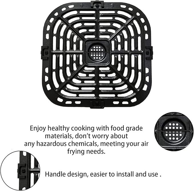 HEISENLIN Air Fryer Grill Pan for Instants Pot Vortex Plus 6 in 1 6 QT XL Air Fryers, Upgraded Nonstick Air Fryer Grill Crisper Plate Tray Grid Grate Rack Shelf for Instants 6QT 5.7QT, Dishwasher Safe