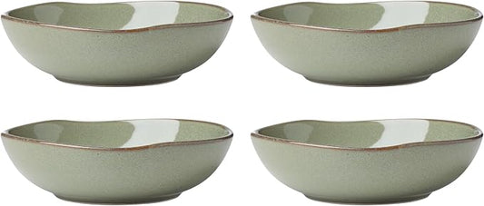 Oneida 899211 Organic Shades Sage Green Pasta Bowls, Set Of 4, Service For 4