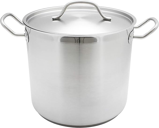 Thundergroup stainless steel stockpot with lid 20quarts NSF certified