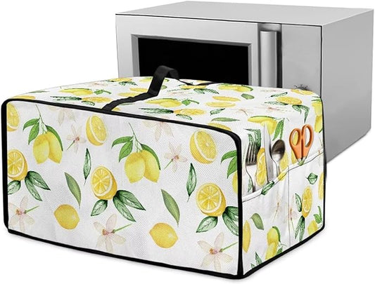 Doojoayie Small Appliance Covers Lemon Toaster Oven Cover 4 Slice Kitchen Accessory Dust Protector 18.5"x14.5"x 9" Compatible with Toaster/Kitchen Appliance
