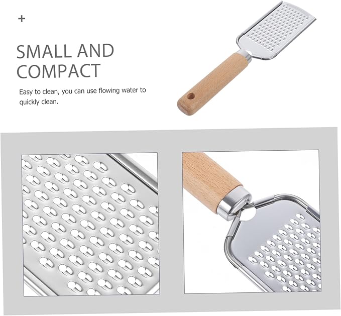 Stainless Steel Plane Grater Zester Wood Handle for Fruit and Vegetable Easy to Use Kitchen Gadget for Potatoes Carrots