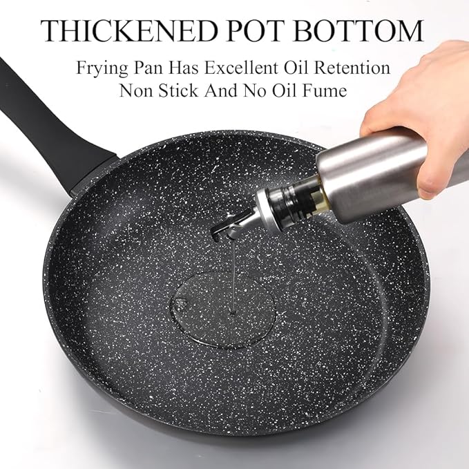 swiflon 10 Inch Nonstick Frying Pan for Eggs & Omelettes, Deep Skillet Pan for Cooking, PFOA-Free Non Toxic Non Stick Frying Pan