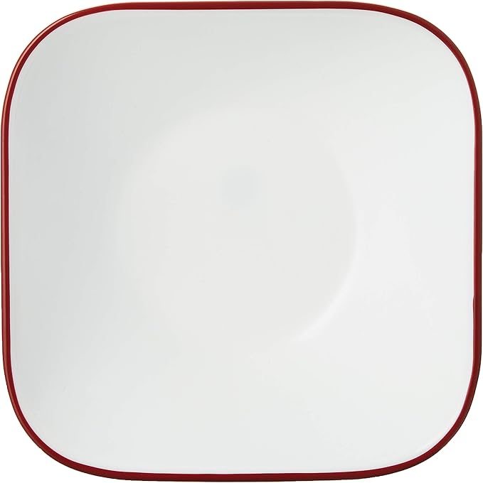 Corelle Vitrelle 6-Piece (22-Oz) 6.25" Wide Cereal Soup Bowls, Triple Layer Glass and Chip Resistant, Lightweight Square Dinnerware Bowl Set, Splendor
