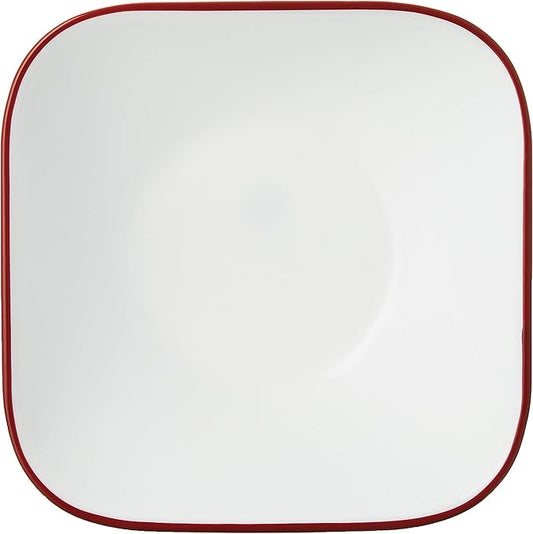 Corelle Vitrelle 6-Piece (22-Oz) 6.25" Wide Cereal Soup Bowls, Triple Layer Glass and Chip Resistant, Lightweight Square Dinnerware Bowl Set, Splendor